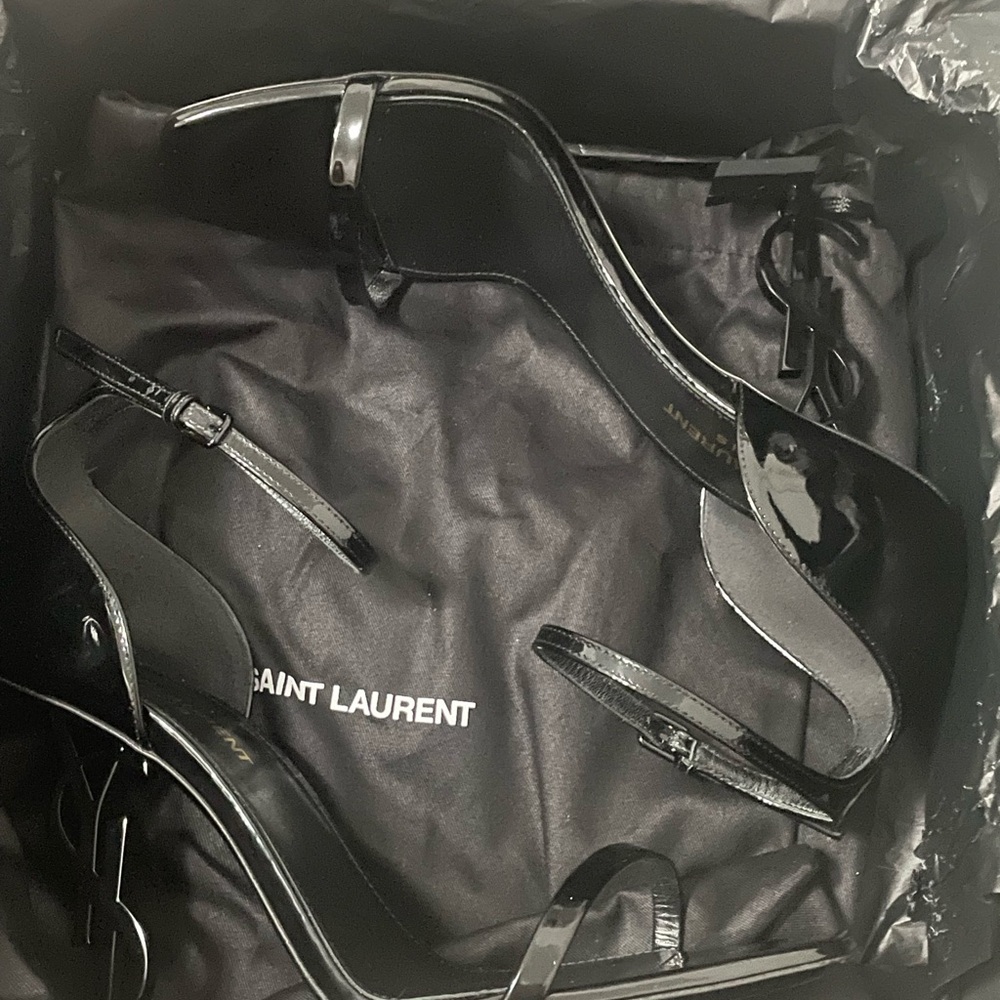 Saint Laurent Glossy Black Heels size 38 - Picture 2 of 7